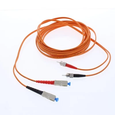 5M Leviton Fiber Optic Multi-Mode Duplex Patch Cable Cord ST SC 62mic CTD62-05M - Image 1 of 4