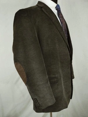 Chaps Ralph Lauren Mens 48L Brown Corduroy Blazer Sport Coat Elbow Patches Pads - Image 1 of 4