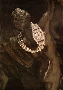 Orologio da polso Cartier EWC stampa vintage 1984 1934 orologio tempo immagine classica - Foto 1 di 3