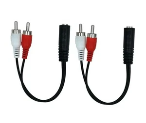 RCA Male to 3.5mm 1/8" Female Headphone Adapter Stereo Audio Cable Compatible  - Picture 1 of 6