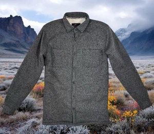 Wetterfeste Shacket Jacke Outdoor Herren klein grau Sherpa gefüttert langarm - Bild 1 von 17