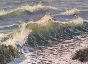 NEW! Original Artwork Modern OIL Painting Landscape 8x11" Seascape Art Wall Gift - Picture 1 of 10