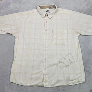 Mecca Shirt Mens Extra Large Beige Tan Cotton Button Up Casual 90s Y2K Rap Adult - Picture 1 of 10