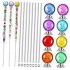 Pack of 8 DIY Mini Garden Beaded Stakes Wands Kit Include 8 Pcs 8/32 Inch 12 