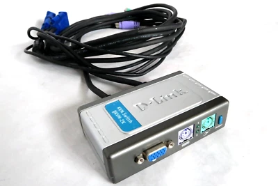 D-Link 2-Port Mini KVM Switch Kit (DKVM-2K) + Built-in Cables for 2 PC's - Image 1 of 4