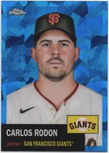 2022 Topps Chrome Platinum Anniversary Carlos Rodon /100 Blue Atomic #154 - Bild 1 von 2