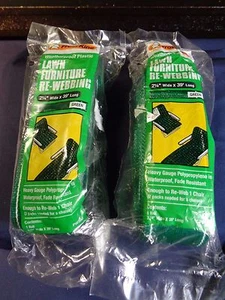 (2) NEW FROST KING Weatherproof Plastic Lawn Furniture Webbing 21/4" x 39 Green - Picture 1 of 4