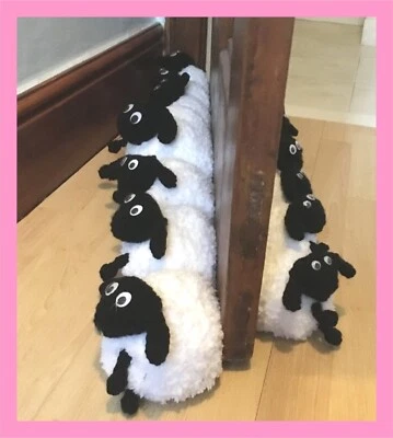 KNITTING PATTERN 608: SHEEP DRAUGHT EXCLUDER, SNOWFLAKE AND CHUNKY YARN, 2 SIZES - Image 1 of 4