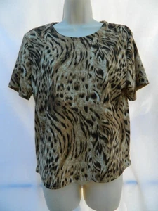 Top elasticizzato da donna Kathi Lee Collection stampa tiger taglia media manica corta - Foto 1 di 9