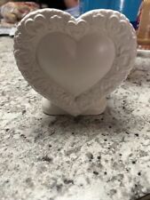 Relpo 6150 Japan Ceramic Red Heart Valentine Planter Vase Flower Lace Edge