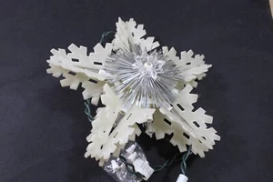 Vintage 11 Indoor Lighted Diamond Snow Flake Tree Topper needs work - Picture 1 of 4