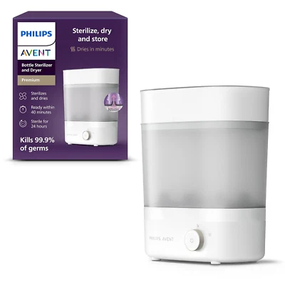 Esterilizador e secador de mamadeira Philips Avent Premium, remove 99,9% das bactérias - Imagem 1 de 4