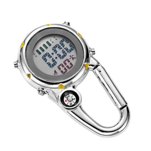 Backpack Clip On Band Carabiner Digital Sports Fob Watch Luminous For Hikers C - Picture 1 of 7
