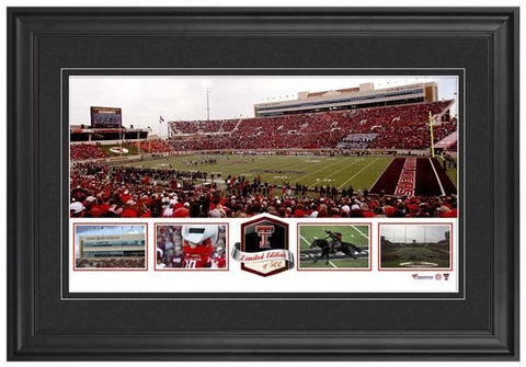 Jones AT&T Stadium Texas Tech Red Raiders Framed Panoramic Collage-L.E. 500 Cover