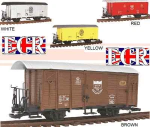 G SCALE RAILWAY BOX CAR BROWN CARGO GARDEN ROLLING STOCK LGB TRAIN COMPATIBLE - Picture 1 of 6