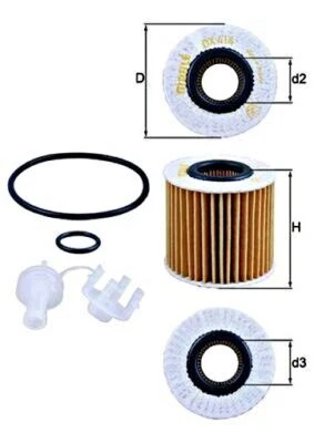 Filtro de aceite MAHLE para LEXUS TOYOTA LOTUS Es Gs Is III Ls Nx Rc Rx IV 041520V010 Foto 1 de 4