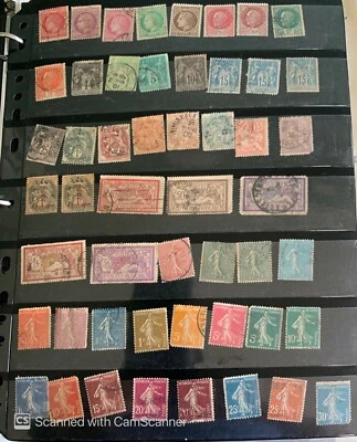 A Nice collection of 105 France Postage stamps  issued between 1863 - 1947 - Image 1 of 4