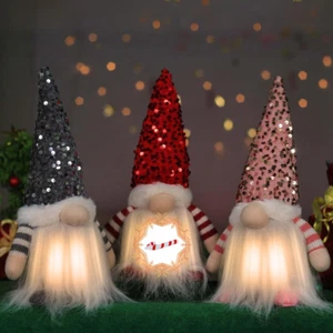 3Pcs Christmas Gnomes Gift Plush with Light, 12" Handmade Swedish Santa Gnomes P - Picture 1 of 9