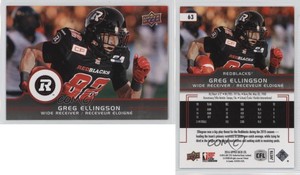 2016 Upper Deck CFL Greg Ellingson #63
