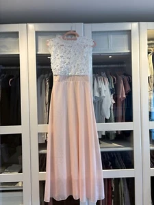Sommerkleid in weiß-rosa mit Spitze Größe S - Bild 1 von 2