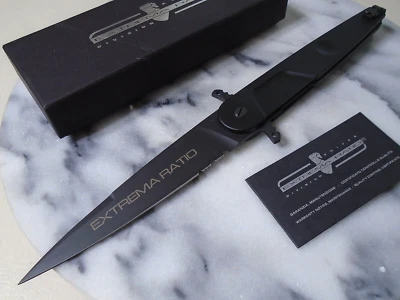 Extrema Ratio BF4 Lucky Stiletto Dagger Pocket Knife Burnished N690 EX0497BLK