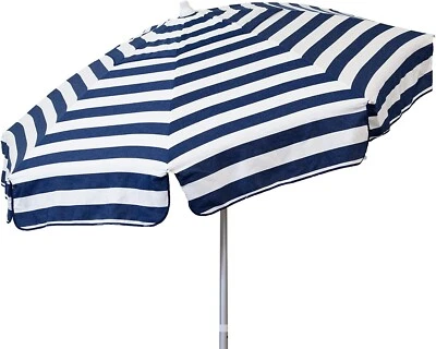 Heininger 1398 DestinationGear Italian Navy and White 6' Acrylic Striped Patio  - Image 1 of 2