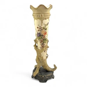 Antik Ernst Wahliss Porzellan Cornucopia Vase, C.1897 - Bild 1 von 11