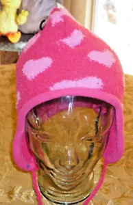 Sombrero de Nieve de High Desert Gear Rosa Caliente y Rosa Claro Corazones Orejas Talla Nuevo - Imagen 1 de 4