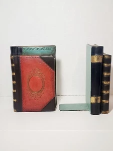Vintage Paar Borghese Buchstützen geformt/sehen aus wie ein Stapel antiker Bücher Made in Italy - Bild 1 von 13