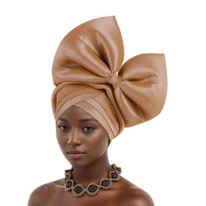 African Bowknot Hijab Hats Auto Gele Headtie Cacner Chemo Arab Nigerian Aso Oke - Bild 1 von 47