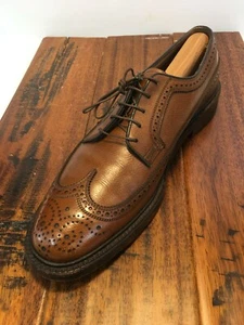Vintage Florsheim Imperial 10.5 AA Kenmoor punta alare lunga 93602 Cognac Derby - Foto 1 di 12
