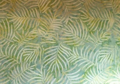 Batik Cotton Quilting Craft Sewing Fabric Fat Quarters Meters Mint Green Fronds - Image 1 of 3