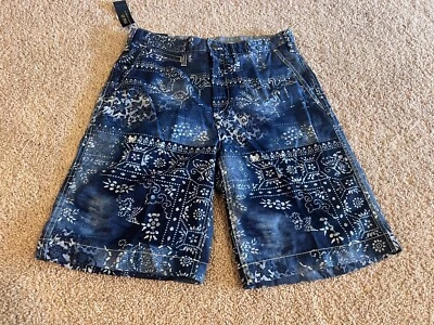 Polo Ralph Lauren Marruecos Isla Griega Azul Marino Blanco Pony Paisley Pantalones Cortos NY 30 Foto 1 de 4