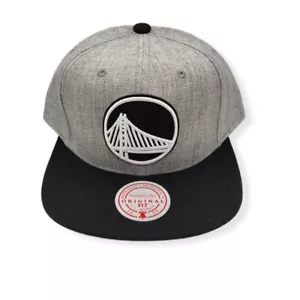 Mitchell & Ness Golden State Warriors Grey Black Pop Adjustable Snapback Hat Cap - Picture 1 of 6