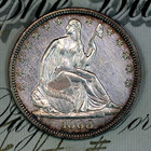 1868 NEAR GEM PROOF SEATED LIBERTY HALF DOLLAR FROM COLLECTION 1868 NEAR GEM PROOF SEATED LIBERTY HALF DOLLAR FROM COLLECTION