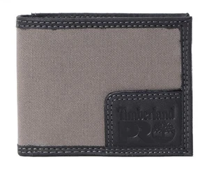 Timberland PRO Men's Canvas Leather RFID Bifold Wallet with Back ID Window - Picture 1 of 17