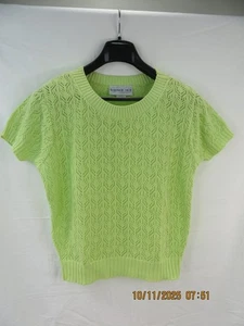 BEDFORD FAIR LIFESTYLES GR. M Neu ohne Etikett 100% Baumwolle limettengrün Kurzarm Pullover - Bild 1 von 14