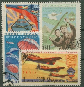 Sowjetunion 1951 Flugsport Fallschirmspringen Modellflug 1593/96 gestempelt - Bild 1 von 1