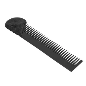 Pocket Beard Comb Zinc Alloy Skull Pattern Hair Mustache Shaping Comb (Black UTS - Picture 1 of 22