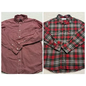 Jungen Button Down Hemden (2) Lands End Gingham Old Navy kariert rot L - XL (12-14) 1 - Bild 1 von 13