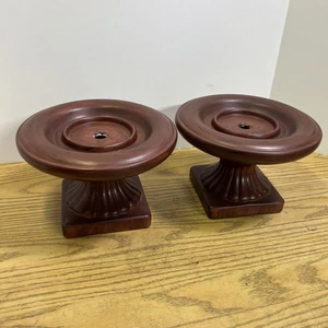 Pair Vtg MCM Candle Holders/plant Stand.  Hand Painted Plaster Signed On Bottom - Picture 1 of 18