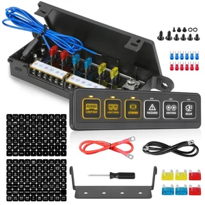 Wireless 6 Gang Switch Panel, LED Light Bar Switch Panel Remote Control Box, USA - Picture 1 of 12