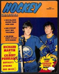 Richard Martin/Gilbert Perreault Sabres Signed 1973 Hockey Pictorial JSA 197091 - Picture 1 of 2