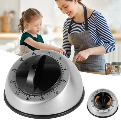 60 Minutes Kitchen Mechanical Timer Cooking Baking Reminder Loud Alarm Clock - Image 1 of 4