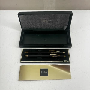 Set penna e matita vintage croce 250105 nero oro 10kt logo EMB Hewlett Packard - Foto 1 di 10