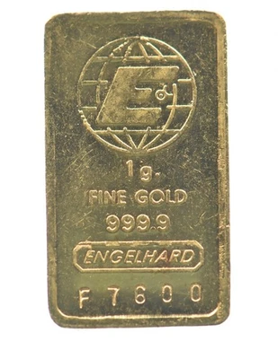 1g Gold Bar Engelhard *6752 - Image 1 of 3