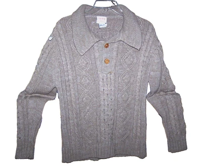 Suéter tejido con cable tostado vintage Thane Wright Co. Huntington para hombre talla L Foto 1 de 4