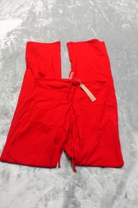 SKIMS Small Red Cranberry Cotton Jersey Straight Leg Pants AP-PNT-1384 NWT - Picture 1 of 6