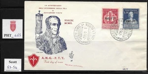PHT_465. TRIESTE FTT. FDC Venetia w. 1949 ALESSANDRO VOLTA. Scott 53-54 - Picture 1 of 1