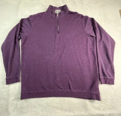 Pulôver masculino Peter Millar L quarto de zíper roxo - Imagem 1 de 4